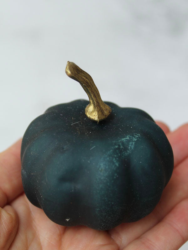 SMALL DARK TEAL PUMPKIN