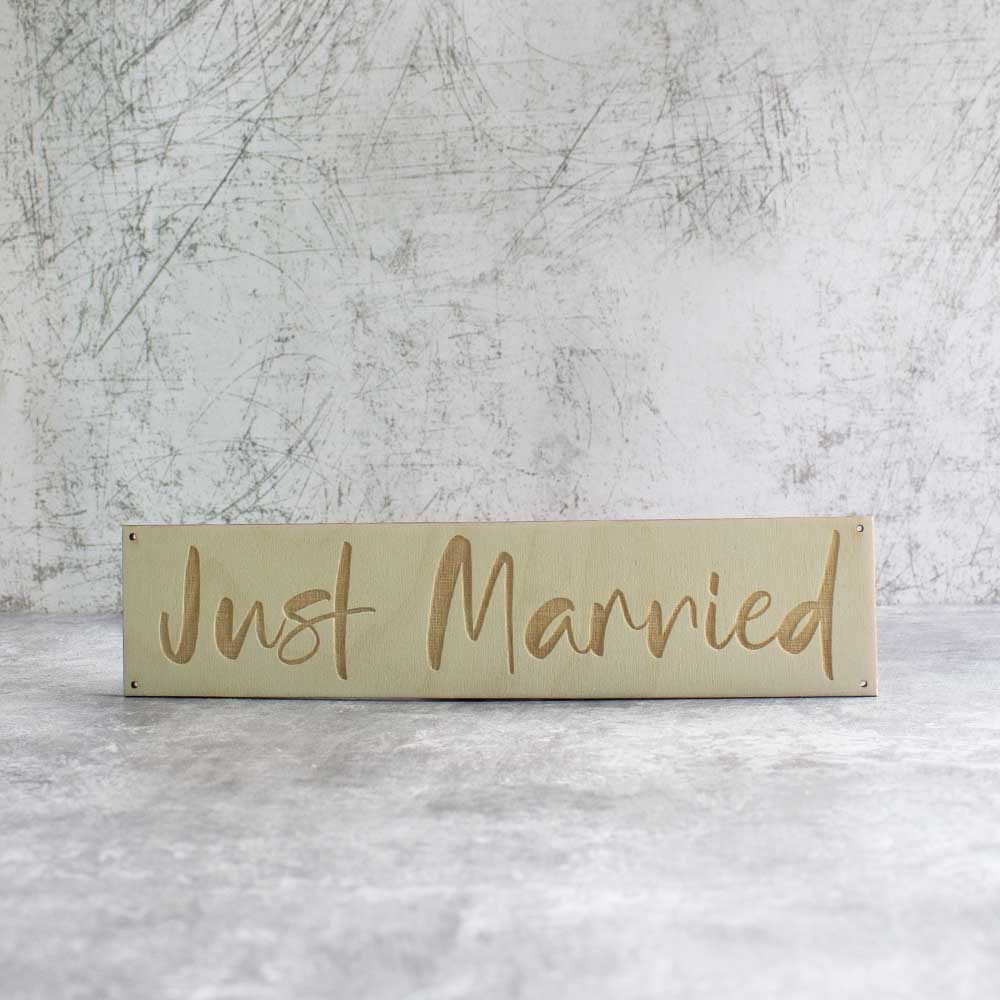 Just married wooden sign for wreath